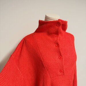Aerie Red Waffle Knit Sweater